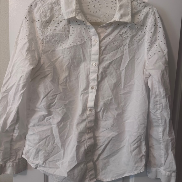 Lucky Brand Tops - White Eyelet Button-Up Shirt